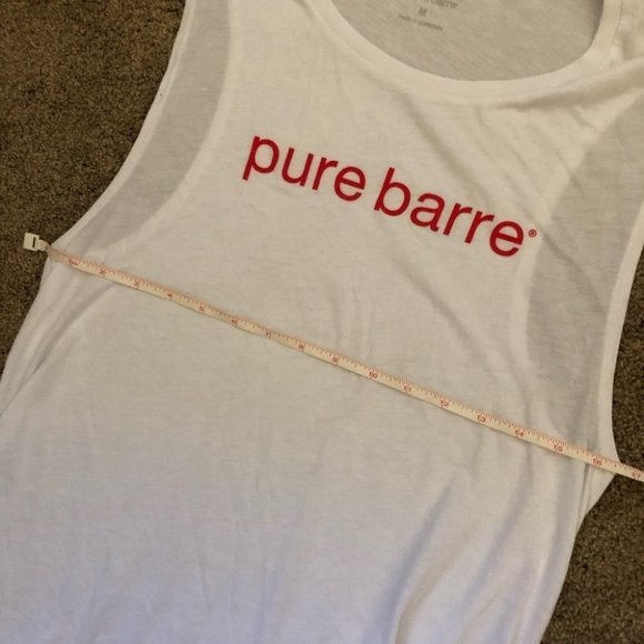 Pure Barre White Sleeveless Tank Top Workout Tee : Medium - Picture 5 of 5